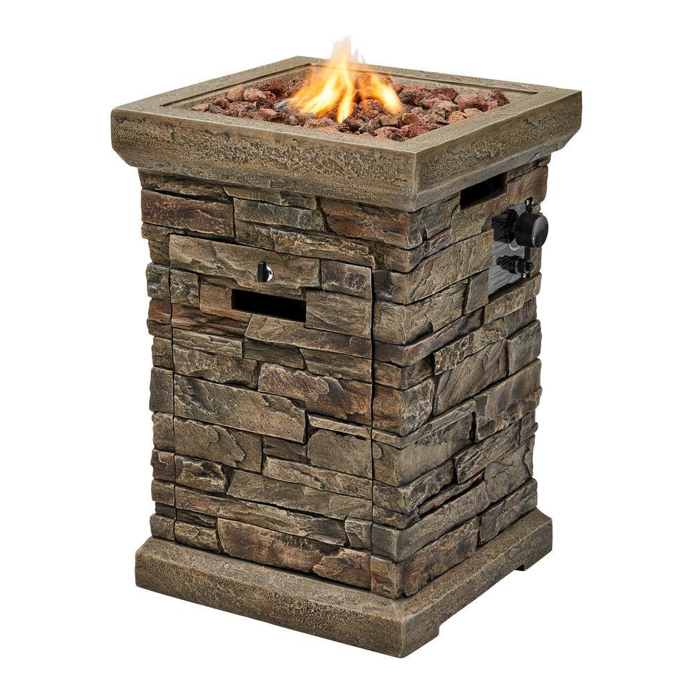 Hampton Bay 19 in. W x 29 in. H Square Stacked Stone Fire Column FP36005-Z