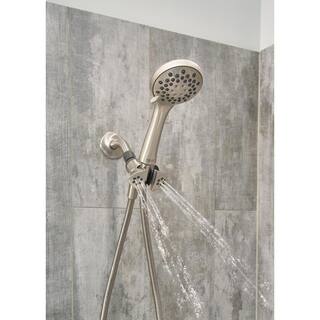 Peerless 3-Spray Patterns 1.75 GPM 3.5 in. Wall Mount Handheld Shower Head in Brushed Nickel 76341SN