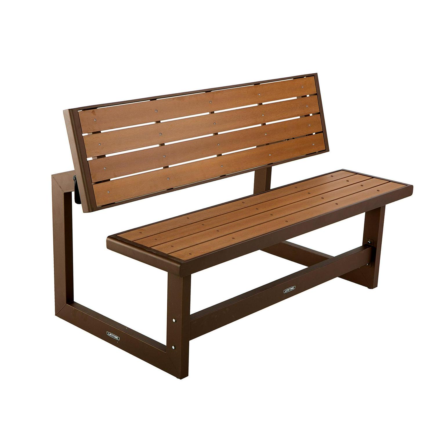 Lifetime Outdoor Wood Grain Convertible Bench