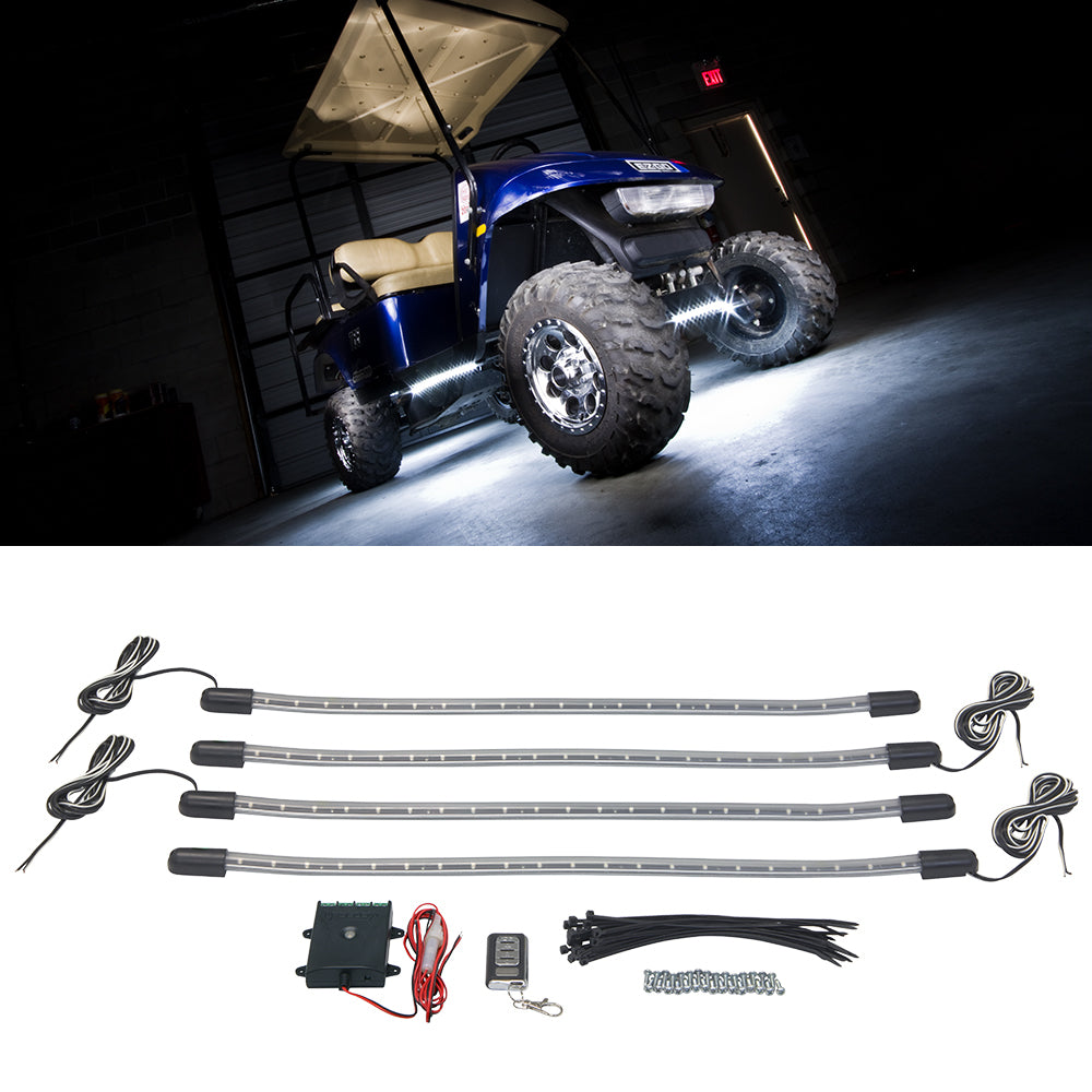 LEDGlow White LED Golf Cart Underbody Underglow Light Kit