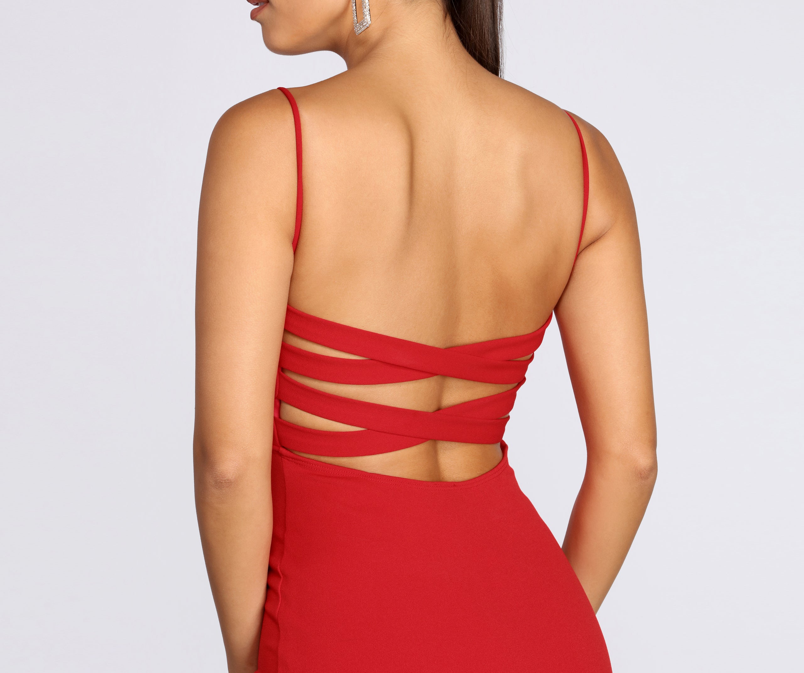 Sassy Straps Crepe Mini Dress