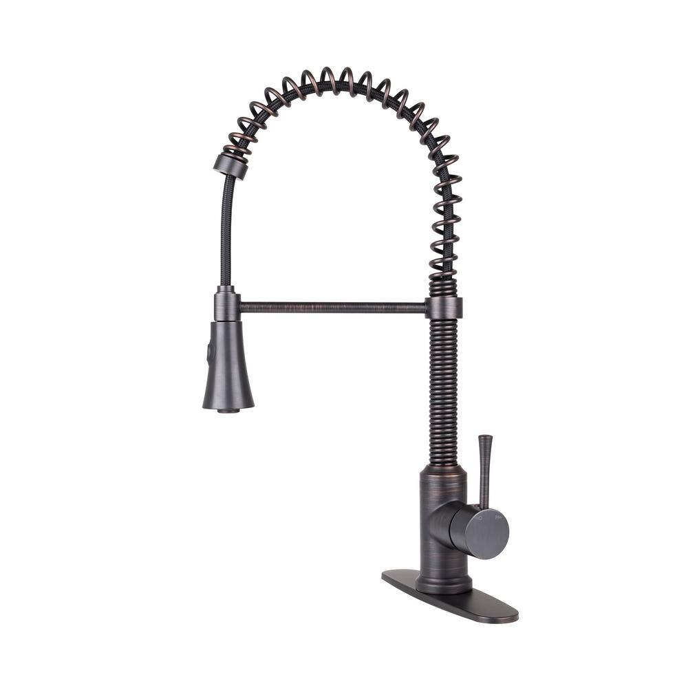 Fontaine by Italia Residential Spring Coil Pull Down Kitchen Faucet with Cone Spray Head in Oil Rubbed Bronze N96565C-ORB