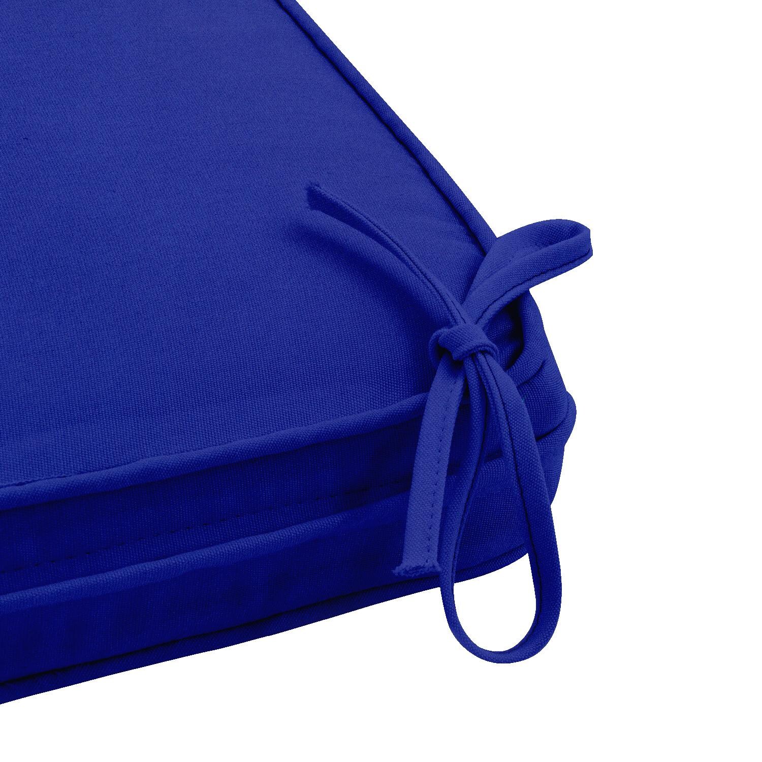 Sunbrella Canvas True Blue Large Outdoor Replacement Bench Cushion W/ Piping By Signature