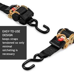 2 Retractable Ratchet Straps - 2" x 6' - Boats, ATVs, Motorcycles - 4,000 lb ABS