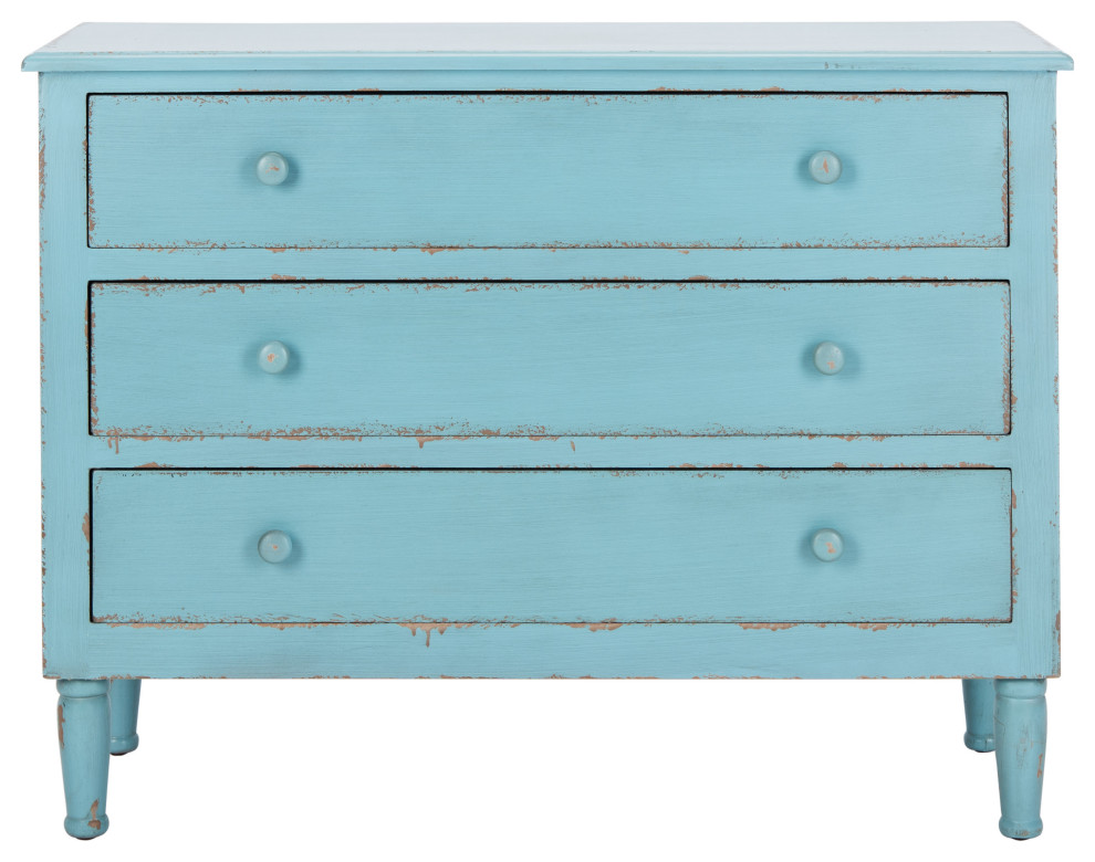 Safavieh Talbet Storage Chest  Distressed Blue   Farmhouse   Accent Chests And Cabinets   by HedgeApple  Houzz