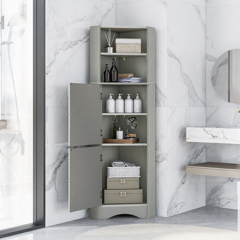 Merax Tall Bathroom Corner Cabinet