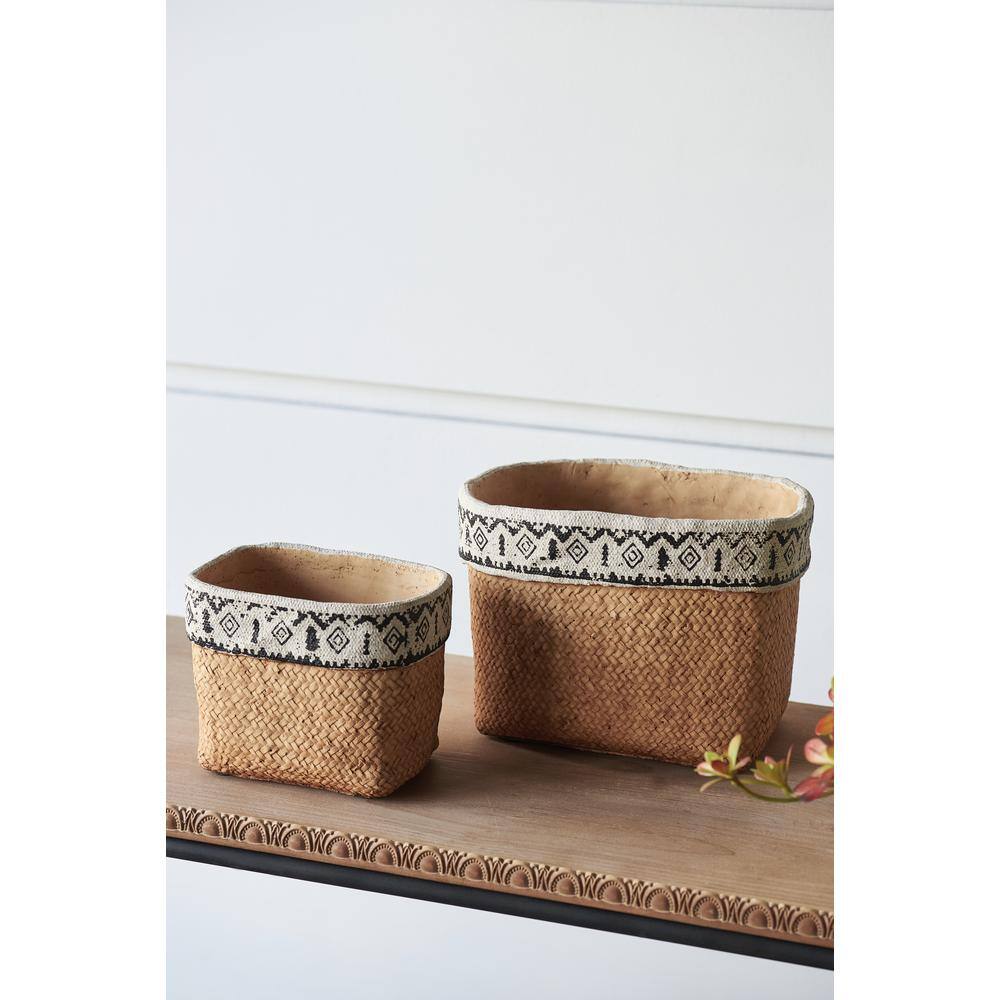 A  B Home 10.4 in. Natural Black Concrete Planter (2-Pack) D9061