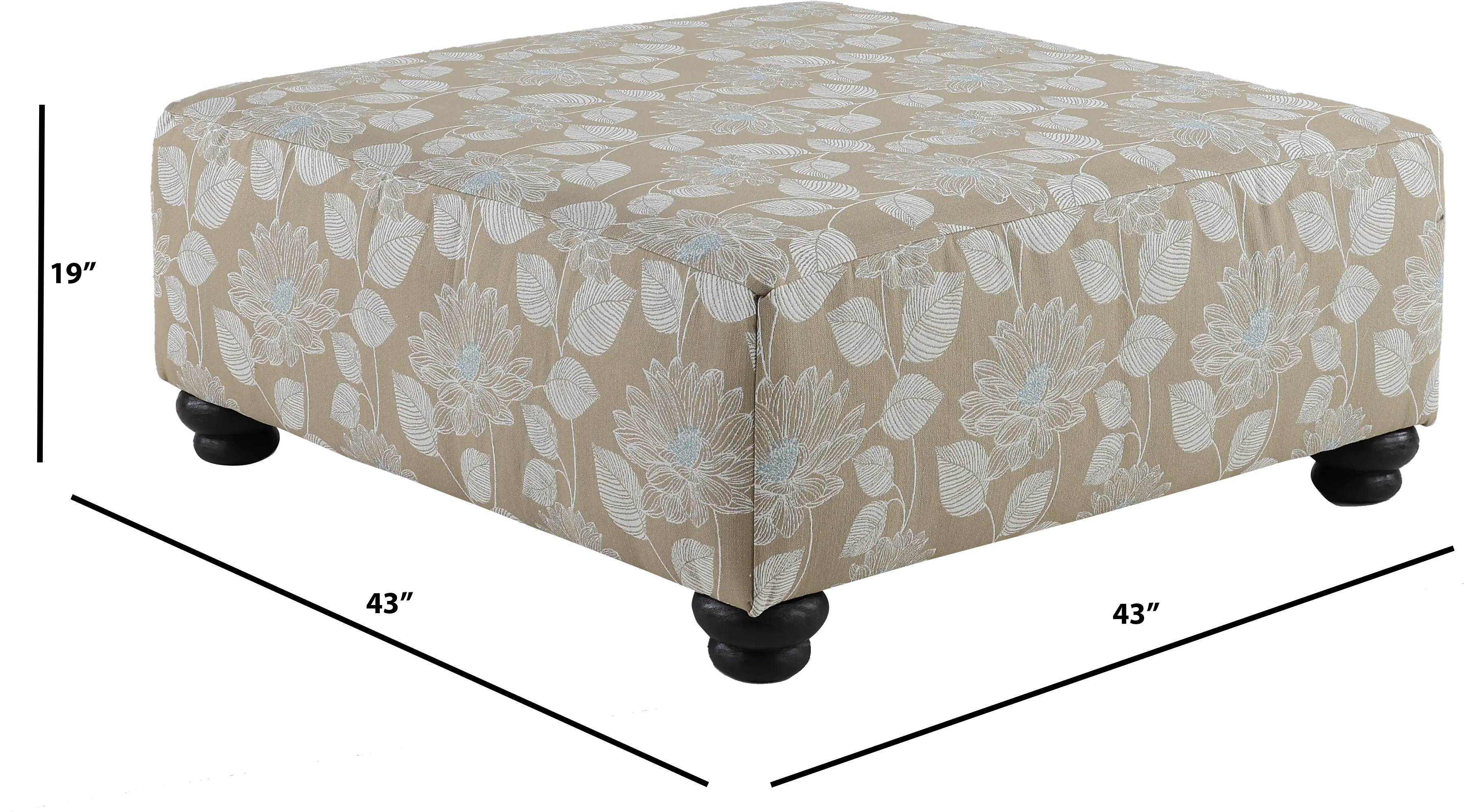 Garve Botanical Tan Accent Ottoman