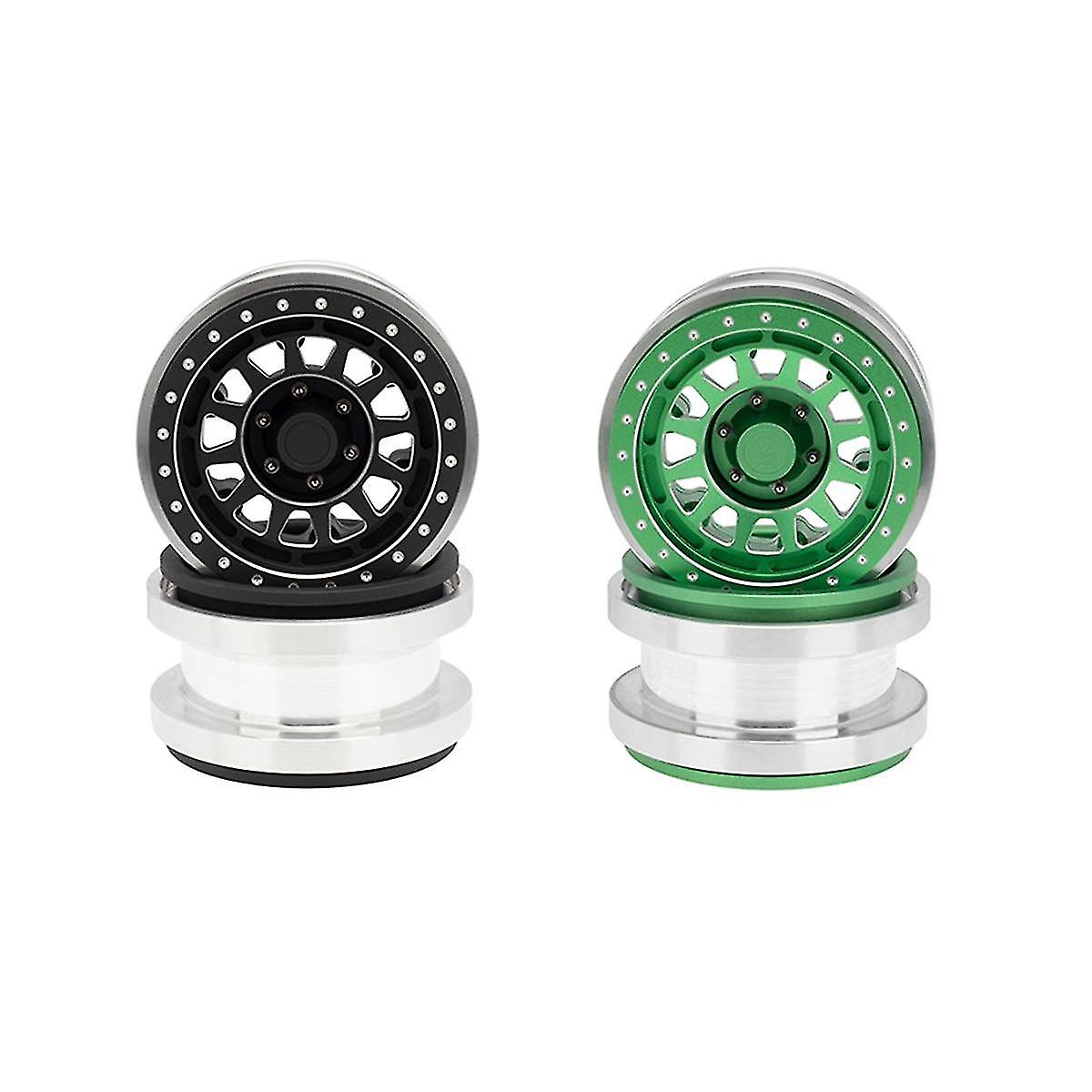 2pcs 1/6 Scale Rc Crawler Car 2.9 Inch Beadlock Wheel Rim Metal Wheel Hub For Axial Scx6 Axi05000 W