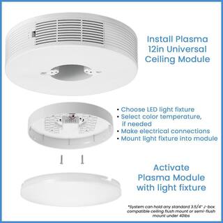 SILENTAIRE Plasma Air Purifier 12 in. Universal Ceiling Mount System H1N1  STA 8032 Certified 400 sqft Two Working Modes 120-277V 559051000