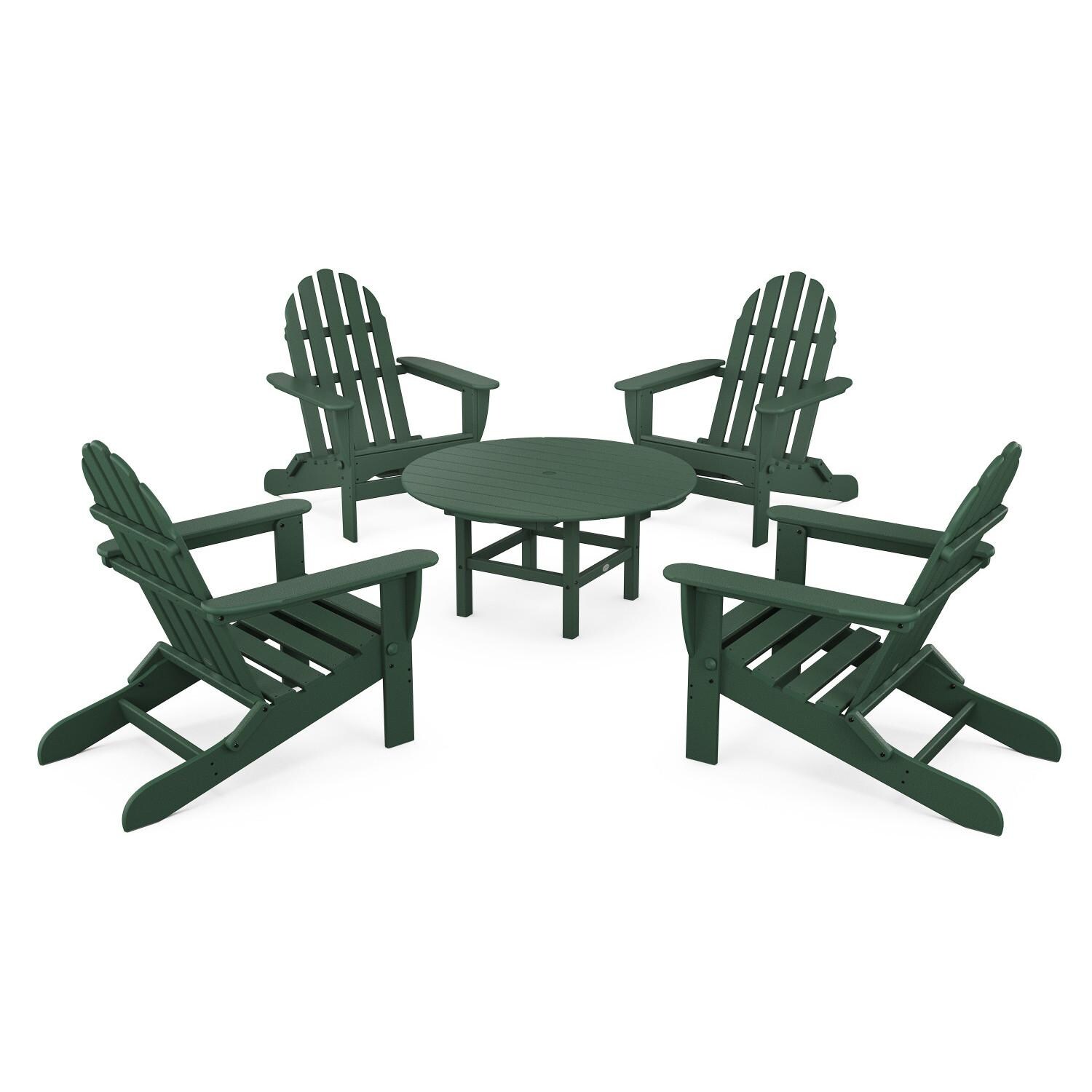 POLYWOOD Classic Folding Adirondack 5-Piece Conversation Group