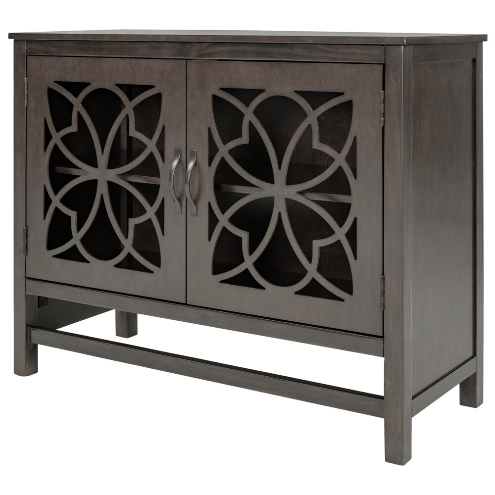 Wood Accent Buffet Sideboard Storage Cabinet with Doors and Adjustable Shelf  Entryway Kitchen Dining Room