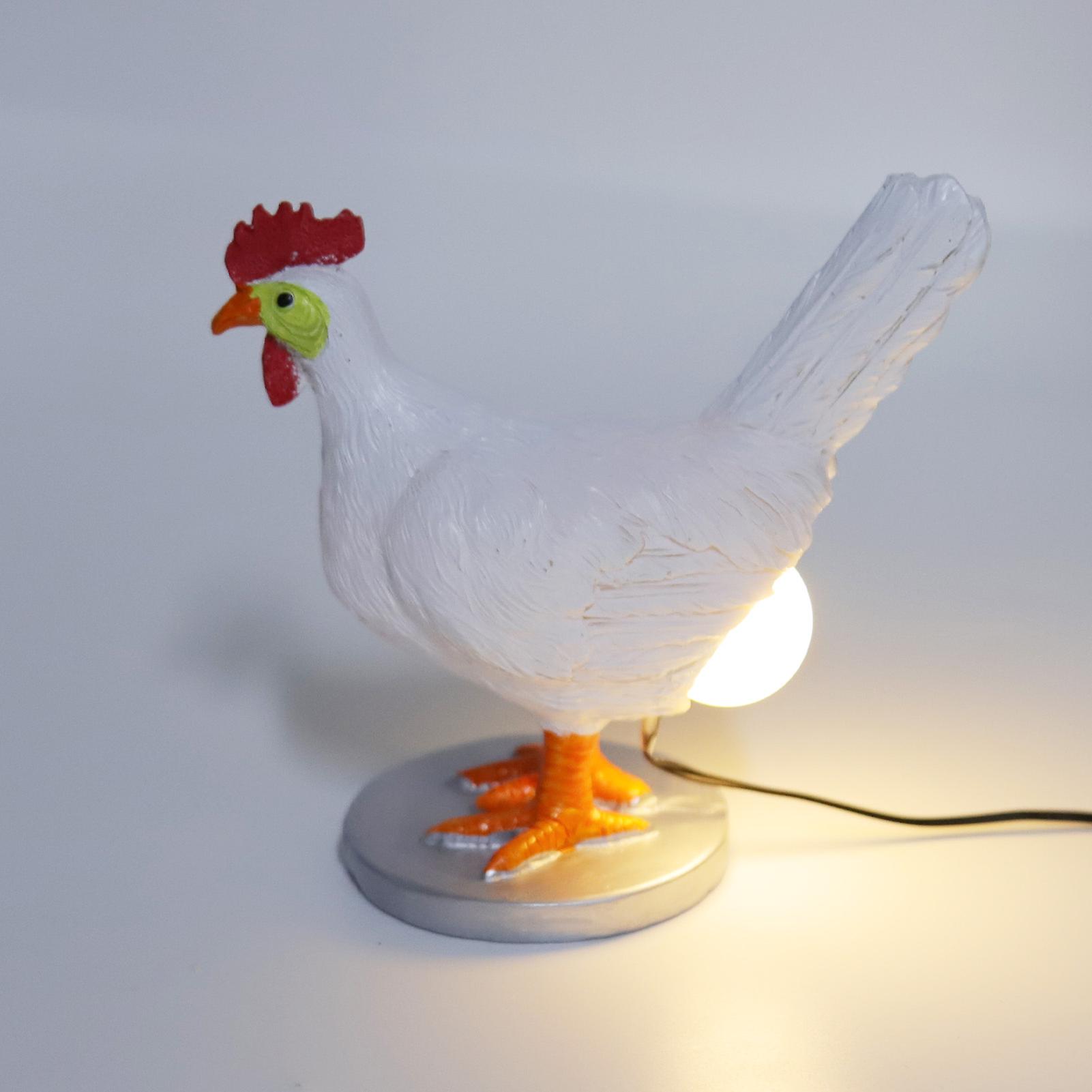 Resin Chicken Egg Night Light With Usb Funny Hen Laying Lamp16cm/6.3 Inches， Height Is About 14.5cm/5.7 Inches.