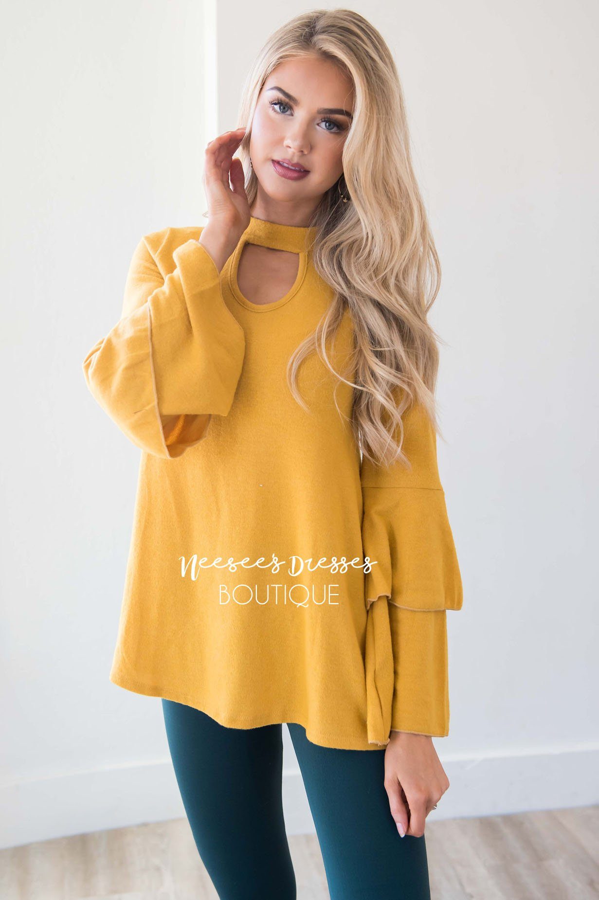 Romantic Flounce Sleeve Sweater