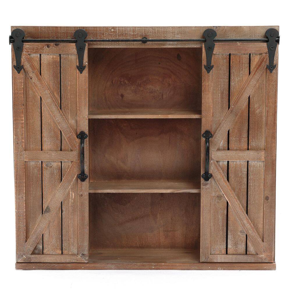 LuxenHome Wood Farmhouse Storage Wall Cabinet WHIF772