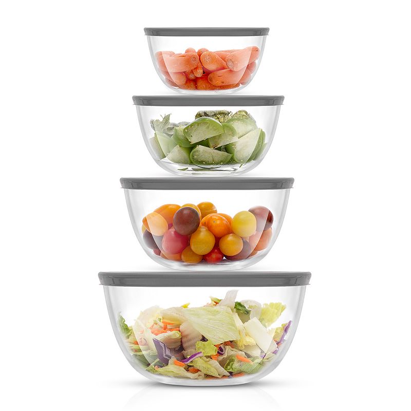 JoyFul 4-Piece Glass Mixing Bowl With Lids Set