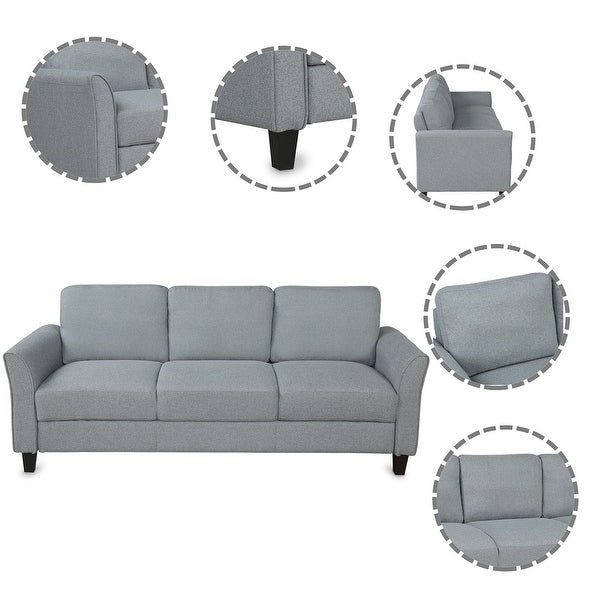 2-piece Set fabric Sofa Living Room Furniture with Upholstered Loveseat Sofa and 3-seat sofa with Hardwood Frame Support