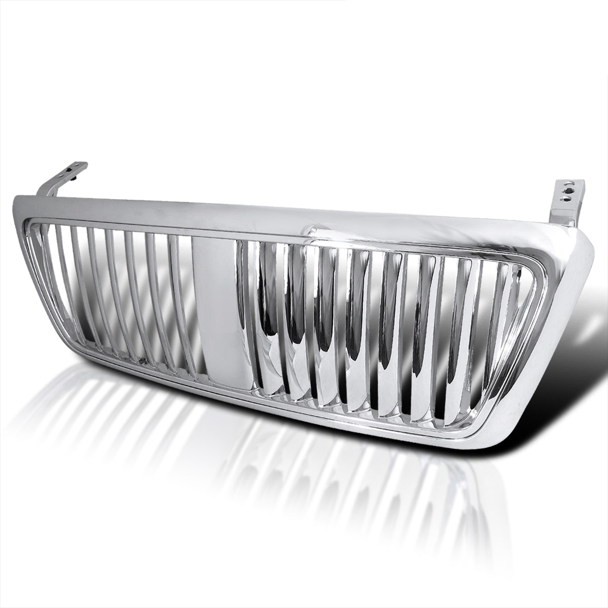 Spec-D Tuning Vertical Grill Grille Chrome Compatible with Ford F150 2004-2008， Lincoln Mark LT 2006-2008