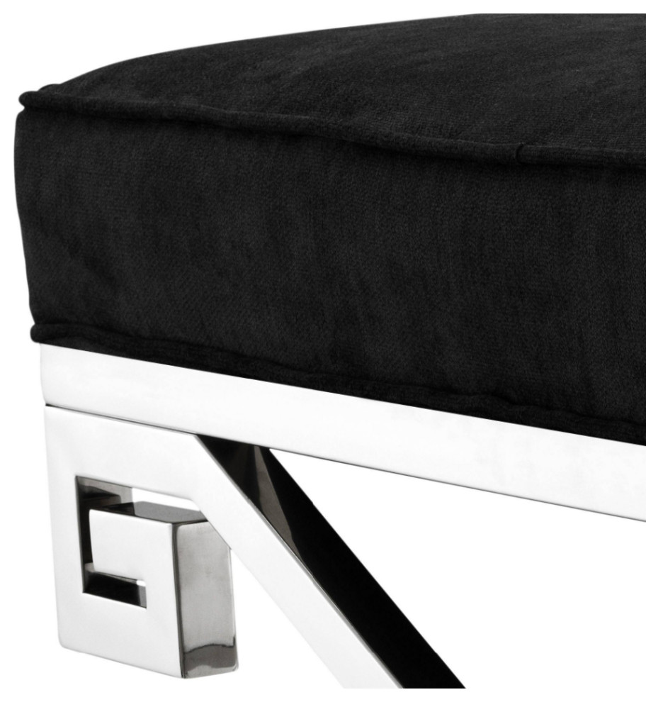 Black Velvet Modern Stool  Eichholtz Okura   Contemporary   Footstools And Ottomans   by Oroa   Distinctive Furniture  Houzz