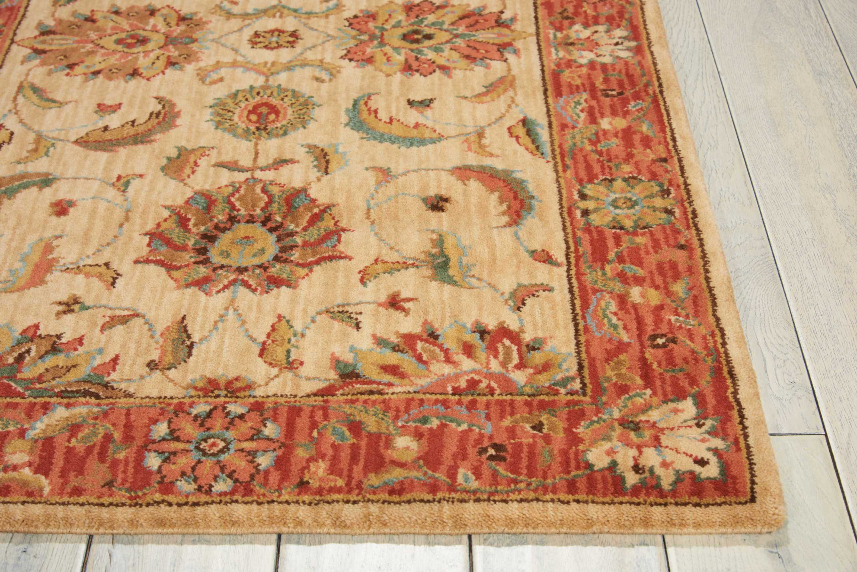 Living Treasures Ivory/Red Rug