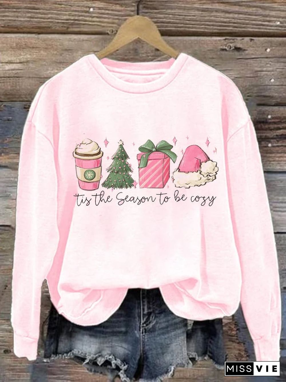 Pink Christmas, Coffee Lover Sweatshirt