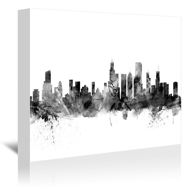 Americanflat Modern Minimalist Chicago Illinois Skyline New 1 By Michael Tompsett Wrapped Canvas