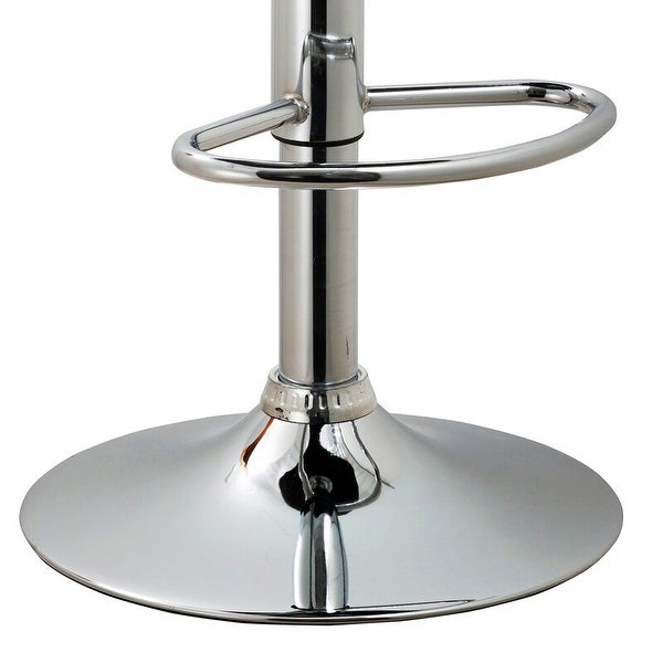 Adjustable Stool in White PU Leather and Stainless Steel Base Set of 2