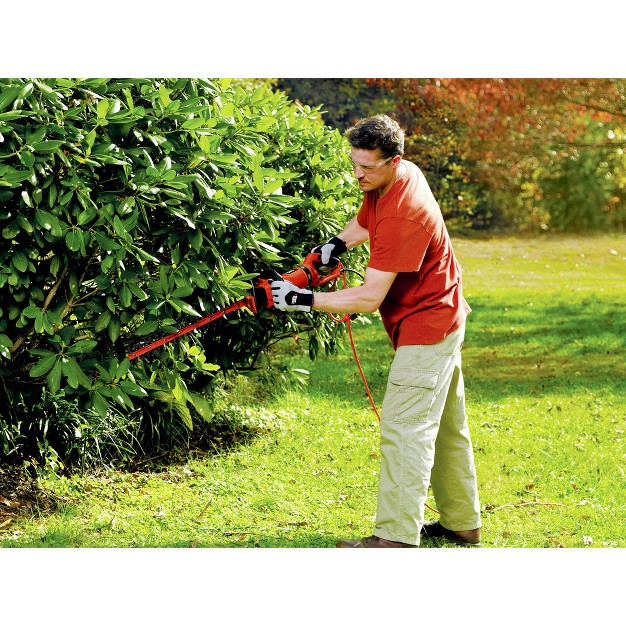 Black amp Decker Hh2455 120v 3 3 Amp Brushed 24 In Corded Hedge Trimmer With Rotating Handle