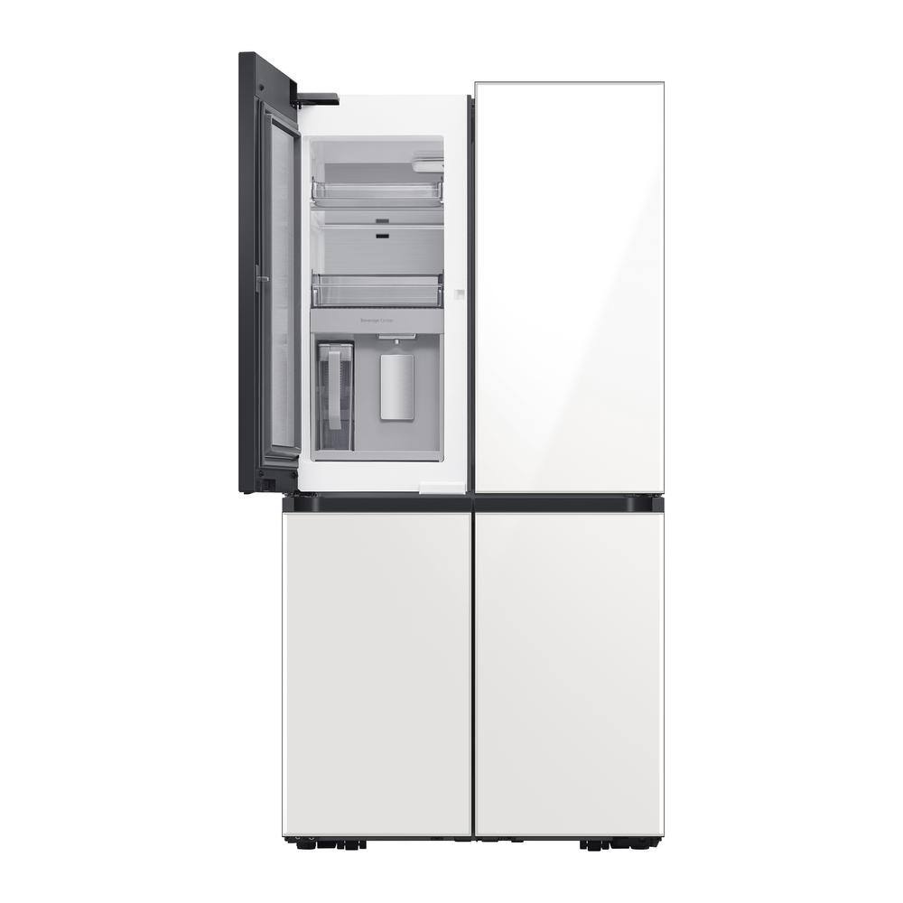  Bespoke 29 cu. ft. 4-Door Flex French Door Smart Refrigerator with Beverage Center in White Glass Standard Depth RF29A967512