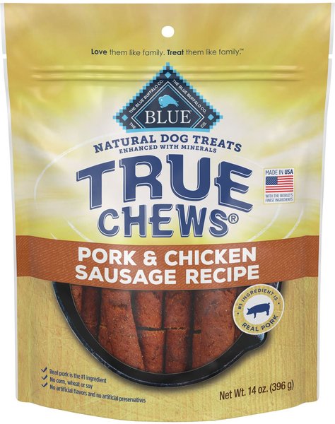 Blue Buffalo True Chews Natural Grain-Free Pork and Chicken Sausage Dog Treats