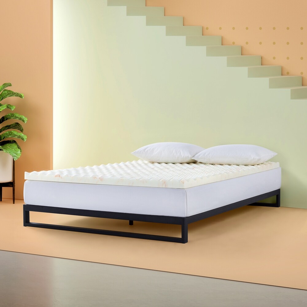 Priage by ZINUS 2 Inch Swirl Copper Cooling Memory Foam Mattress Topper