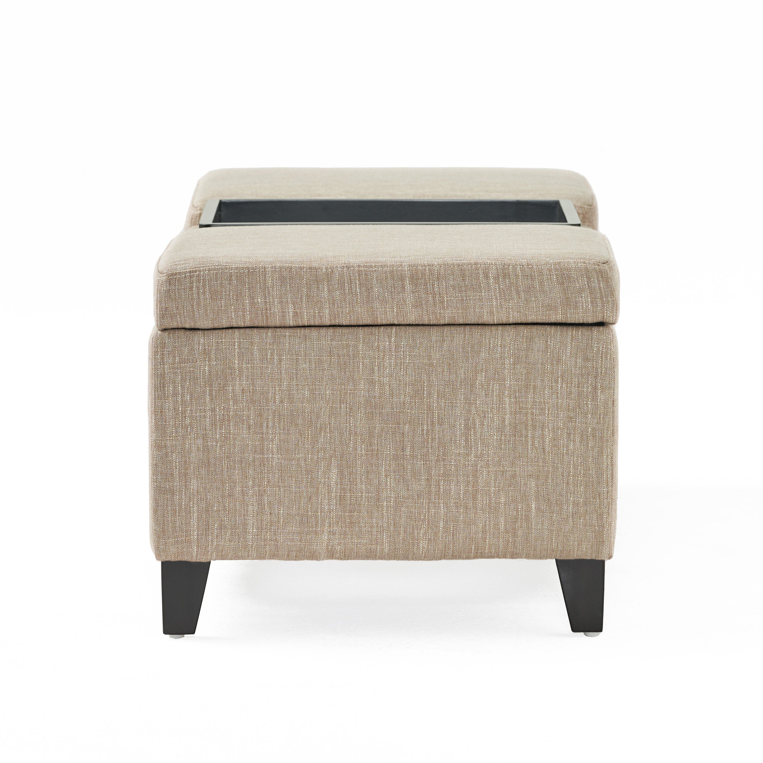 Fullerton Chamois Fabric Storage Ottoman