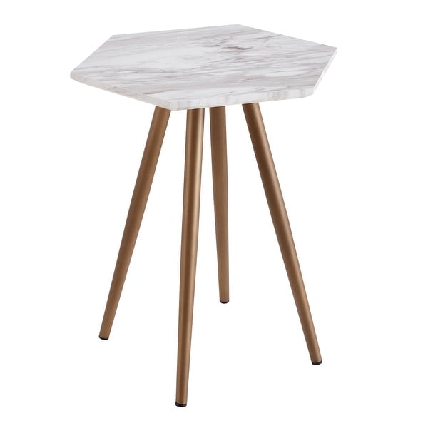 JASIWAY Modern Faux Marble Side Table Nightstand