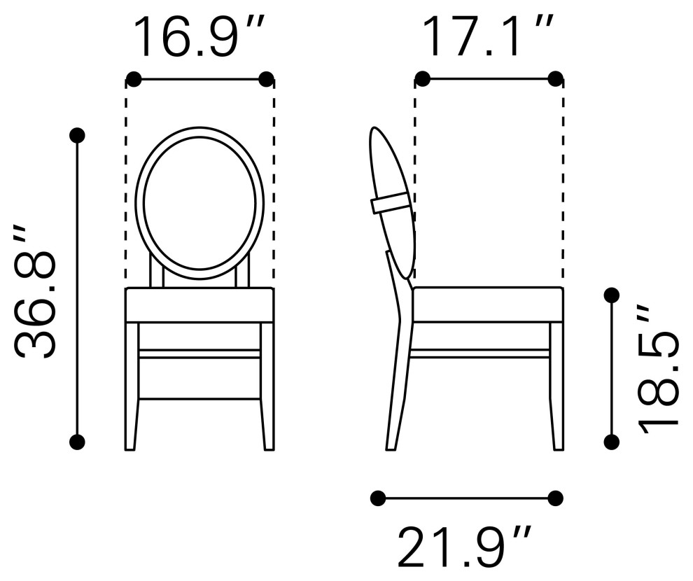 Regents Dining Chair  Set of 2  Walnut and Light Gray   Transitional   Dining Chairs   by HedgeApple  Houzz