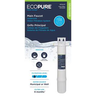 EcoPure Main Faucet Under Sink Water Filter System EPWUFF