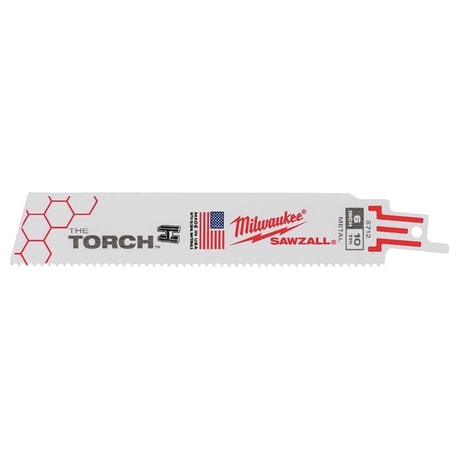 MW The Torch 6 in. Bi-Metal Reciprocating Saw Blade 10 TPI 5 pk