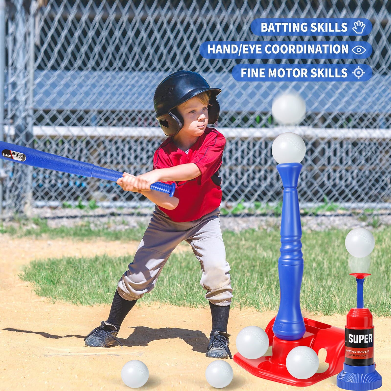 NETNEW T-Ball Set Baseball Sport Toys for Boys 3-6 Years Kids Toddlers Outdoor Backyard Toy Sports Play Set