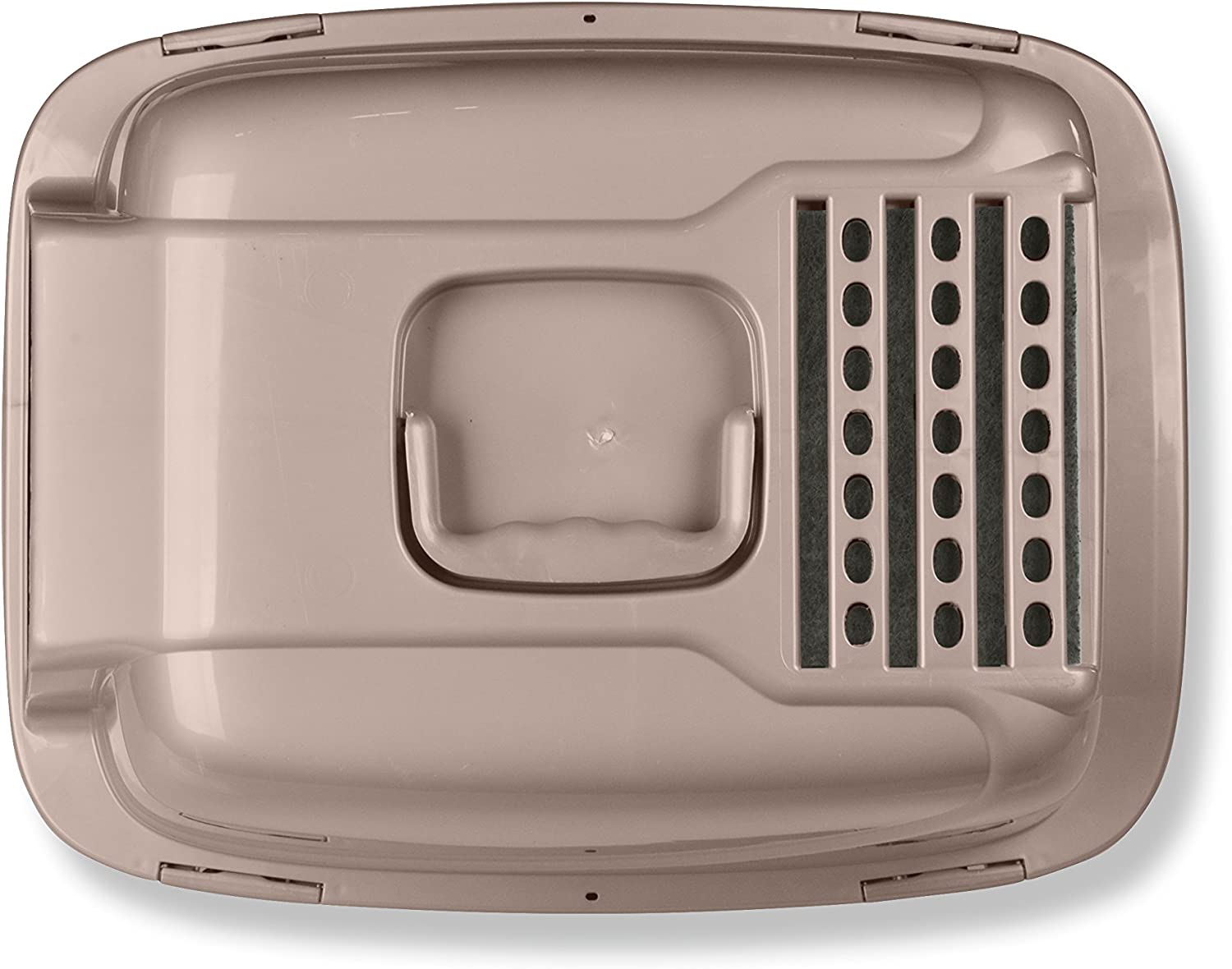 Van Ness Pets Odor Control Large Enclosed Sifting Cat Pan with Odor Door， Hooded， Beige， CP66