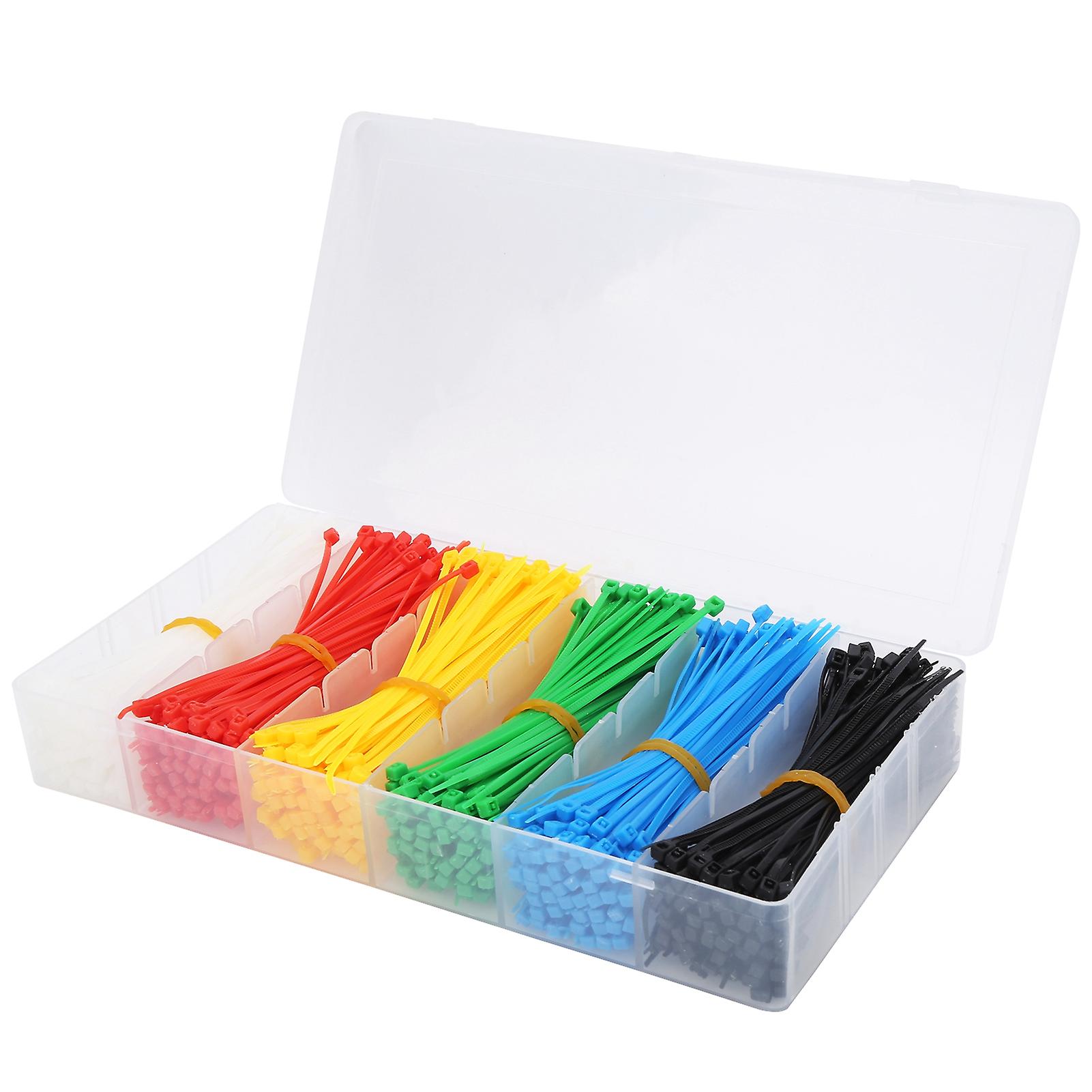 900pcs Selflocking Nylon Cable Ties Multicolor Portable Zip Ties Organizer Accessory