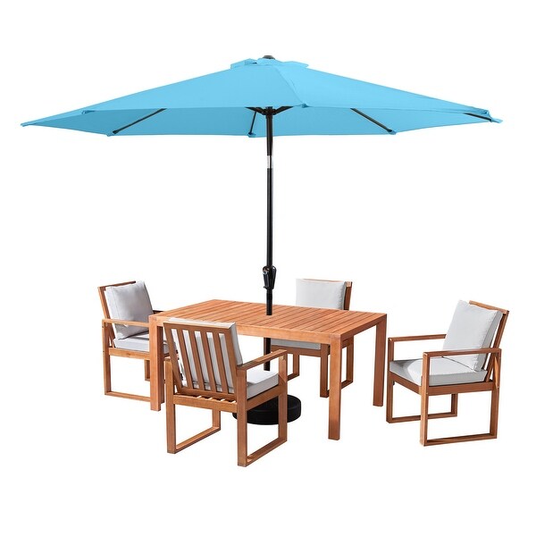 Weston Table with 4 Chairs and 10ft Auto Tilt Umbrella - 6 Piece Set - N/A -  - 37252528