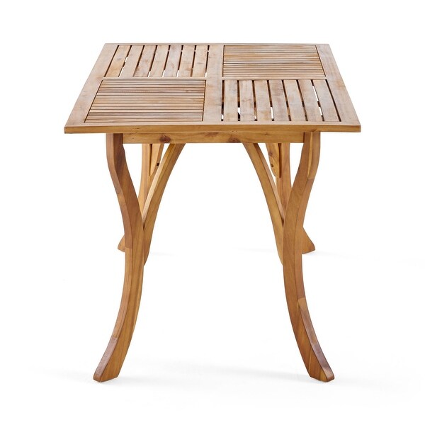 59Inch Rectangular Wood Patio Table for Outdoor Dining