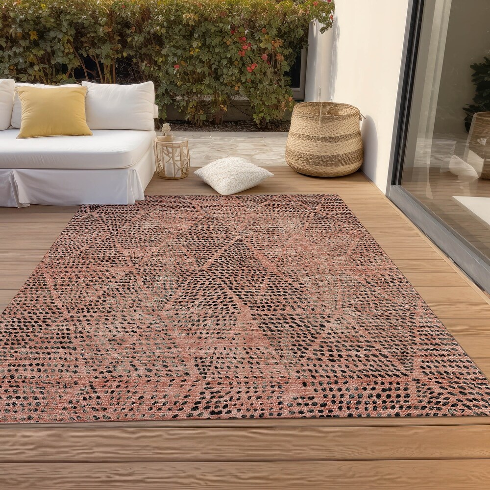 Machine Washable Indoor/ Outdoor Chantille Contemporary Diamonds Rug