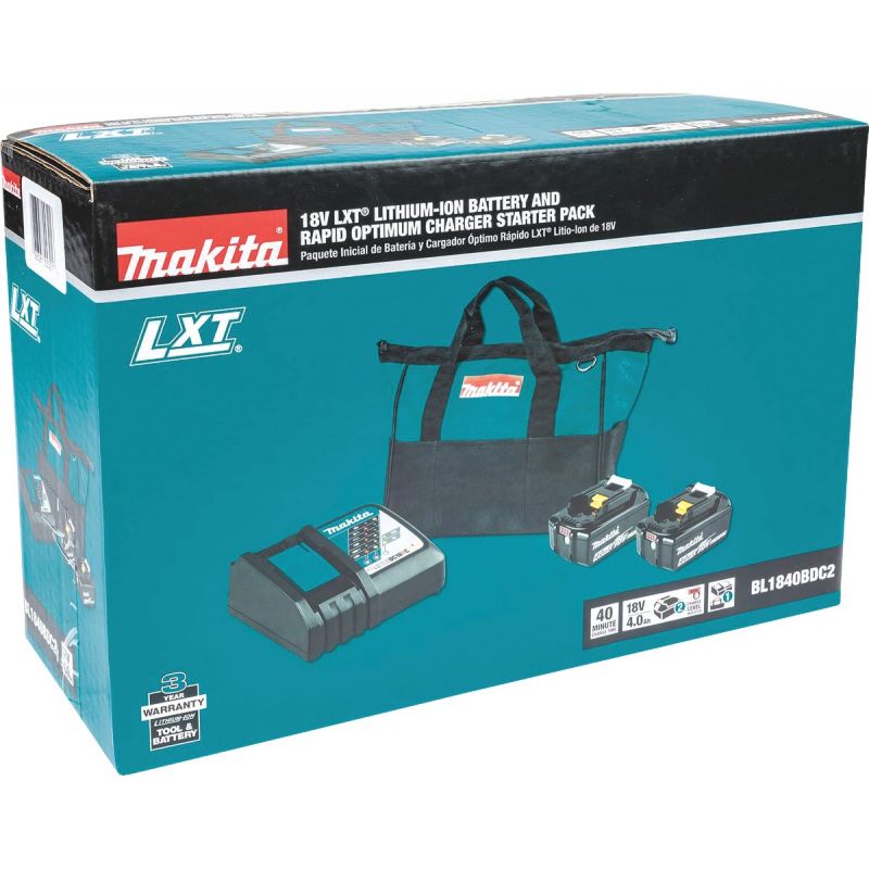 Makita 18V Tool Battery Charger Starter Kit with Bag