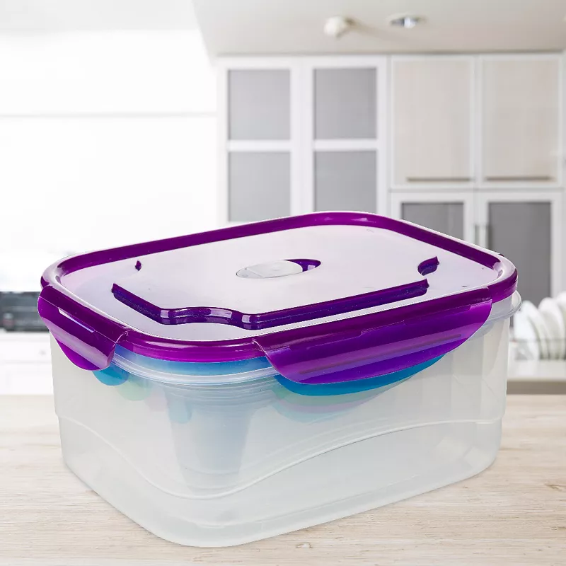 Plastic Jumbo Rectangular Food Storage Container Set