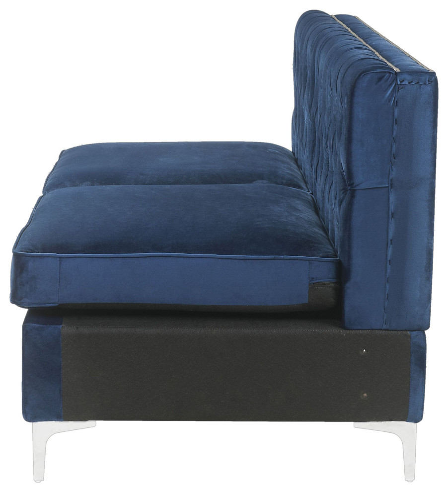 Modular Armless Sofa  Blue Velvet   Sofas   by Acme Furniture  Houzz