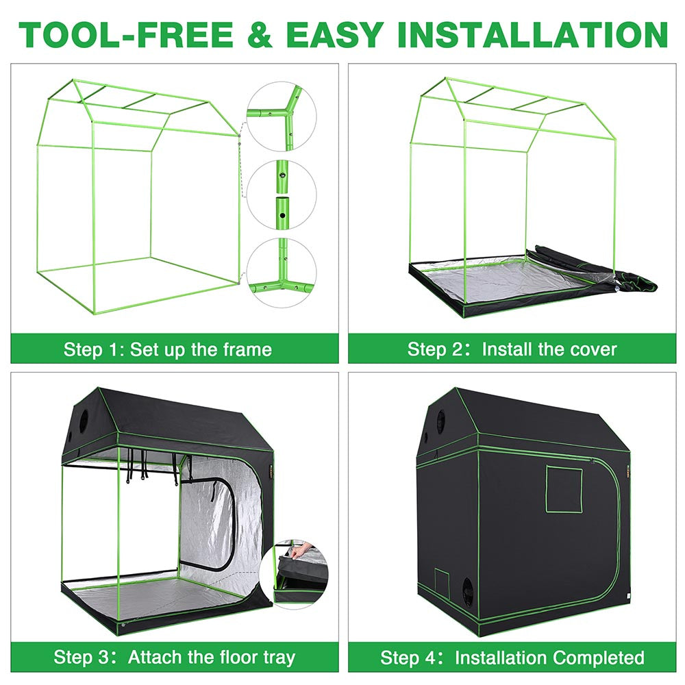 LAGarden 5x5 Grow Tent Roof Cube Hydro Grow Room 60x60x70