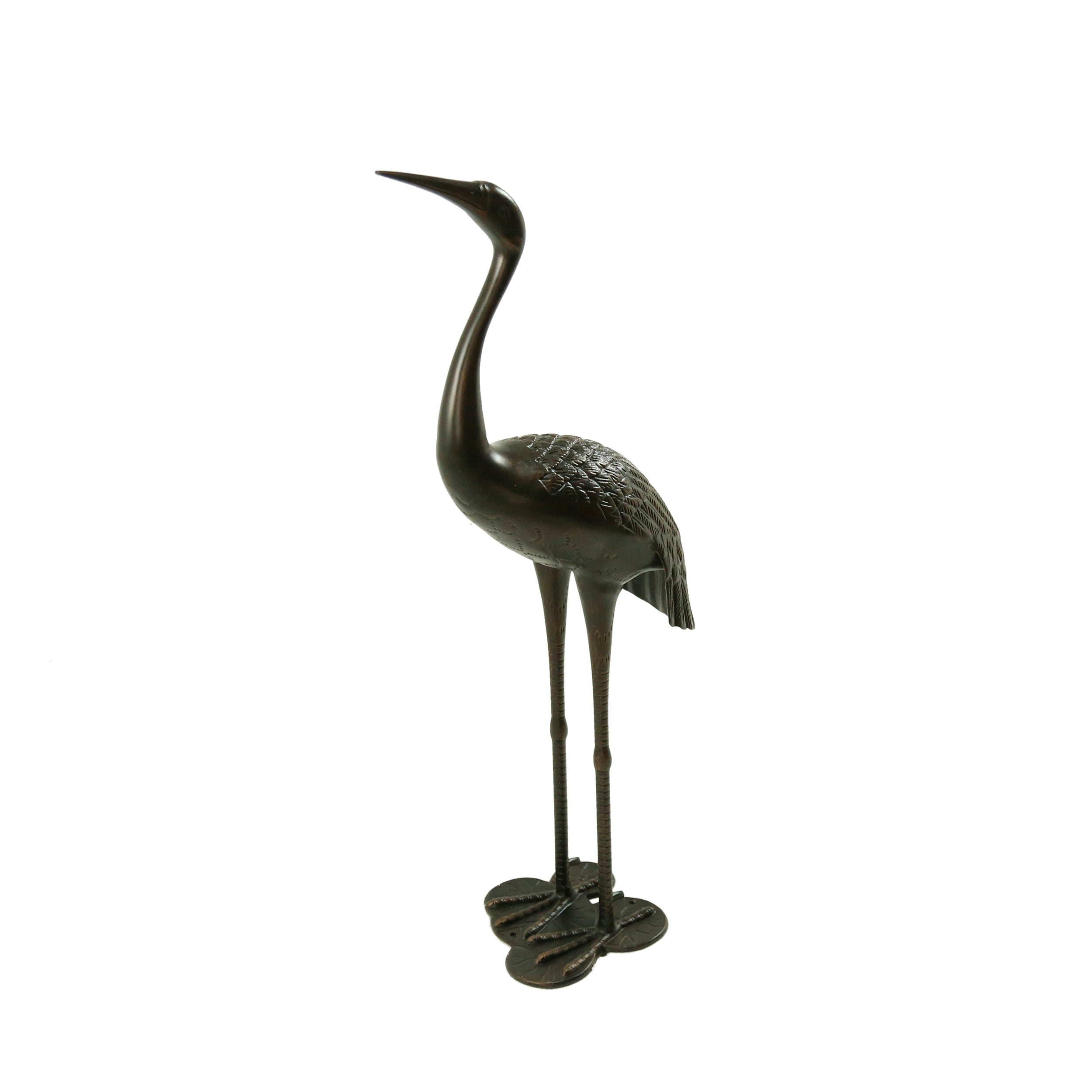 Sunny Outdoor 43-Inch Bronze Cast Aluminum Crane Garden Statue