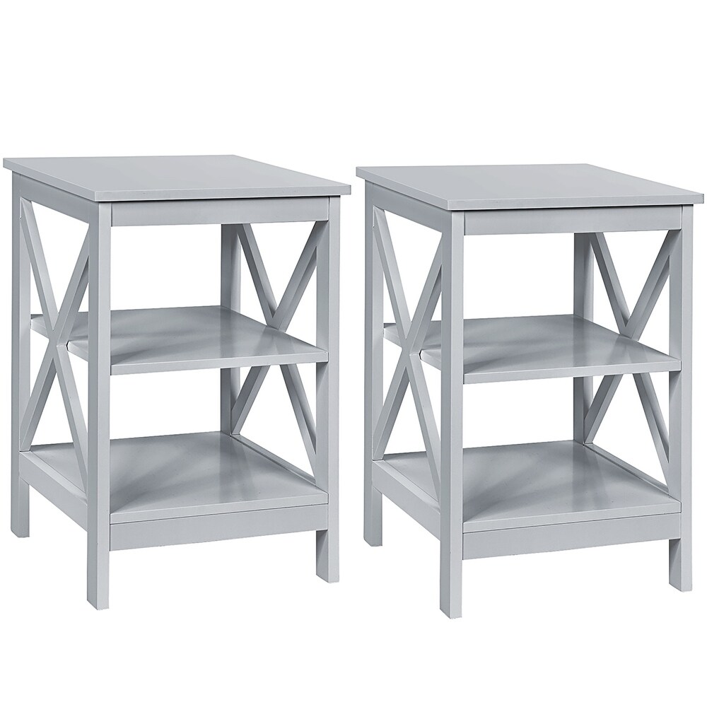 Copper Grove Nurota 3 tier X cross End Tables (Set of 2)