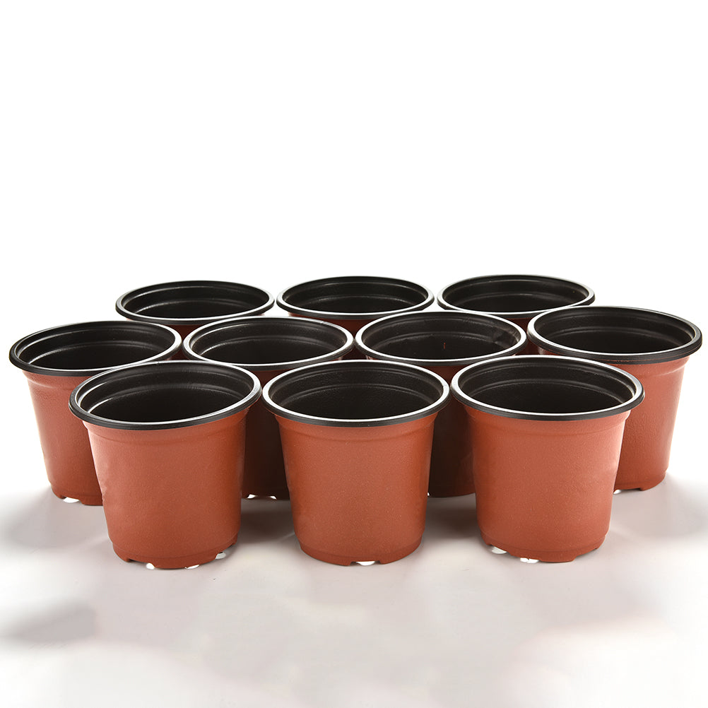 Party Yeah 10Pcs/Set Mini Plastic Round Flower Pot Terracotta Nursery Planter Home Garden Decor