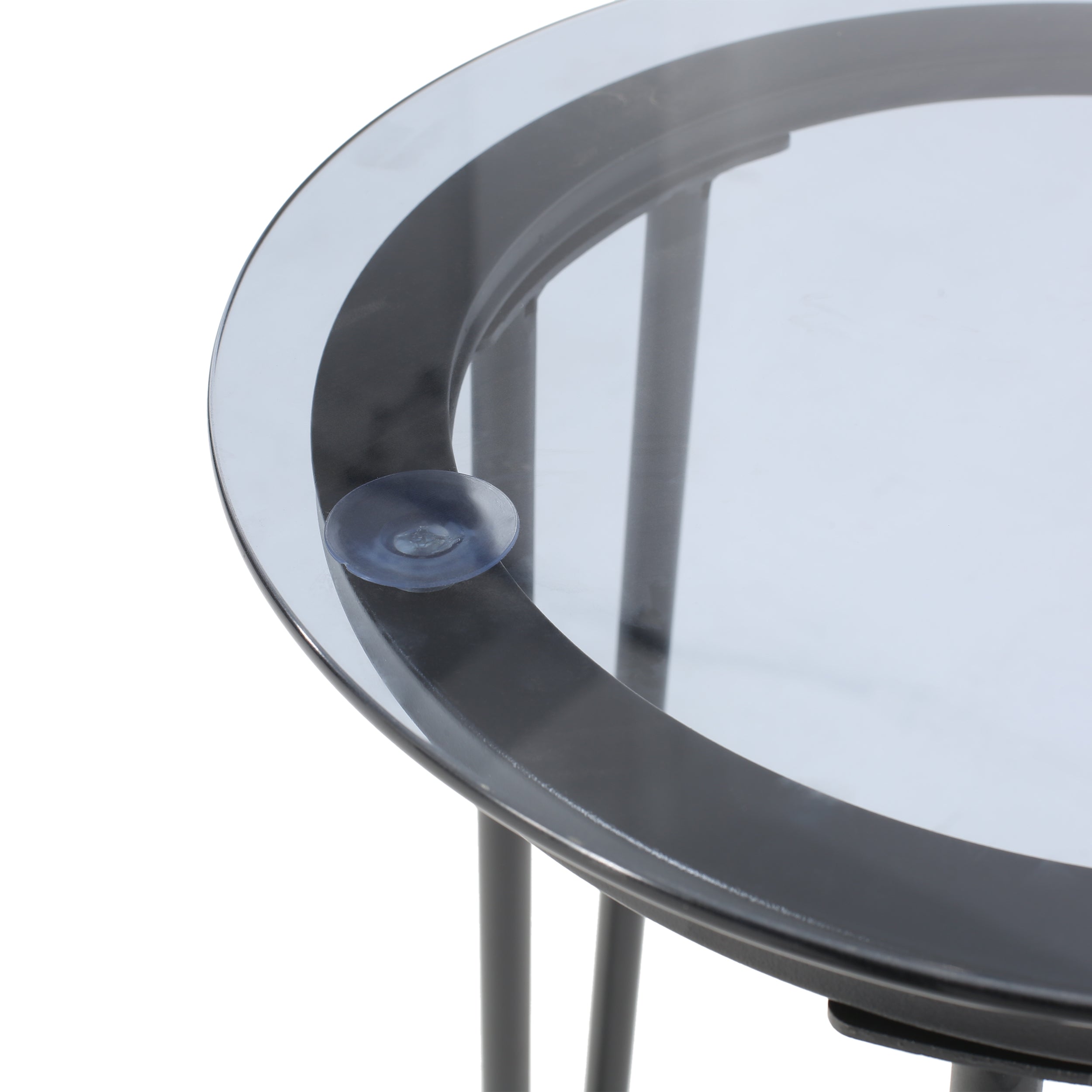 Morocco Modern Outdoor Side Table with Tempered Glass Top